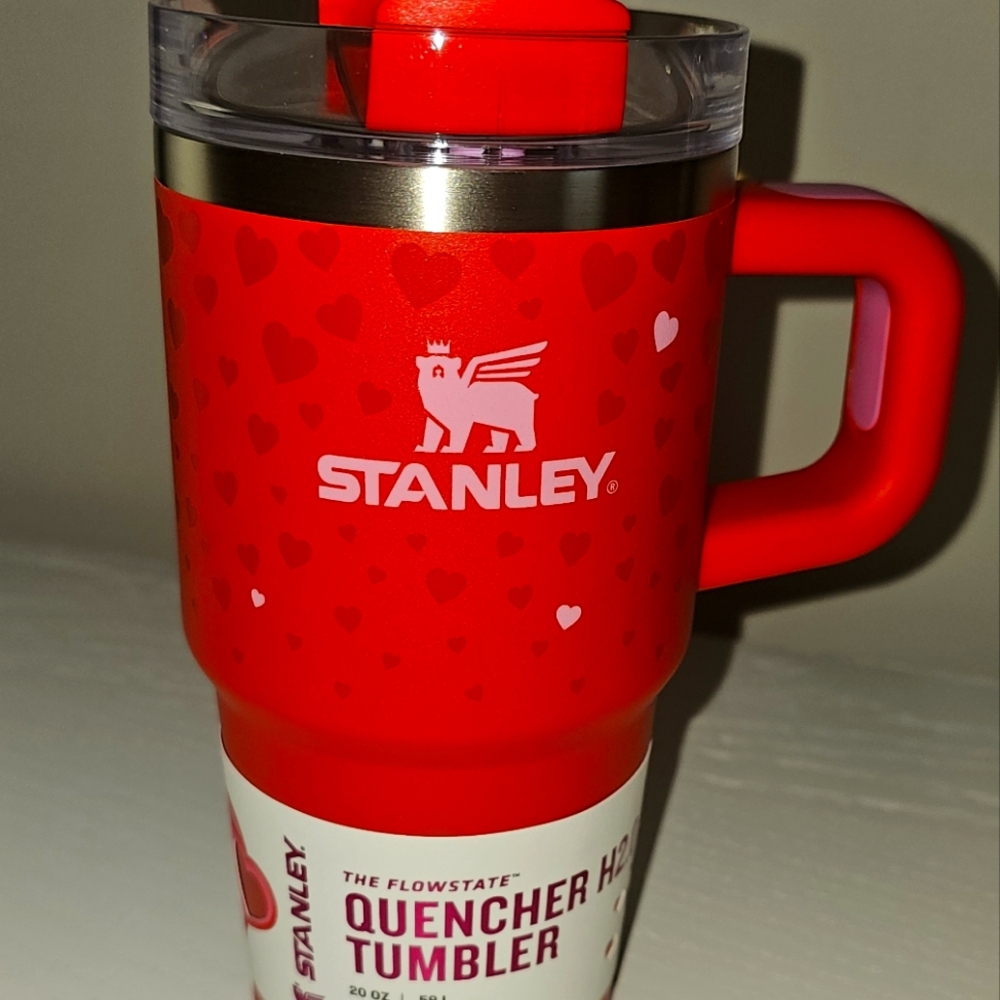 Stanley Red Heart Pattern Quencher Tumbler